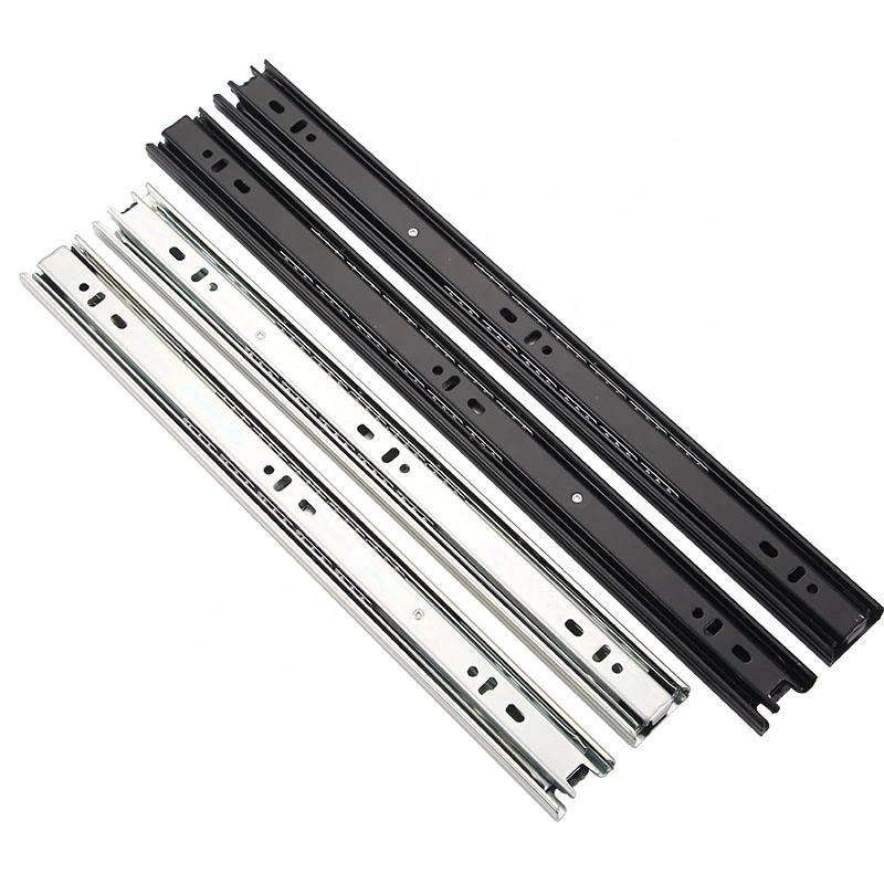 Cheaper Jieyang 42mm Iron Regular Factory Furniture Heavy Duty Fitting Steel Ball Bearing Accessories Telescopic Rail Drawer Slides