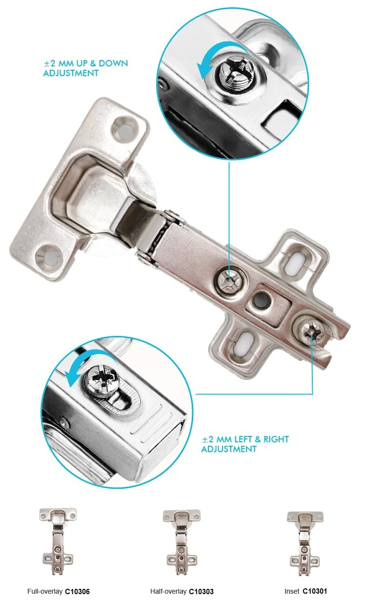 Full Overlay Heavy-Duty Adjustable Concealed Cabinet Cup Hinge