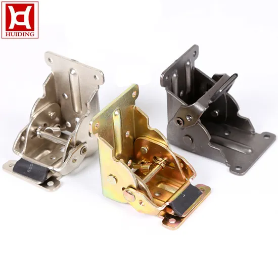 Cheap Price Factory Wholesale 90 Degree Galvanized Steel Table Leg Hinges Silver Yellow